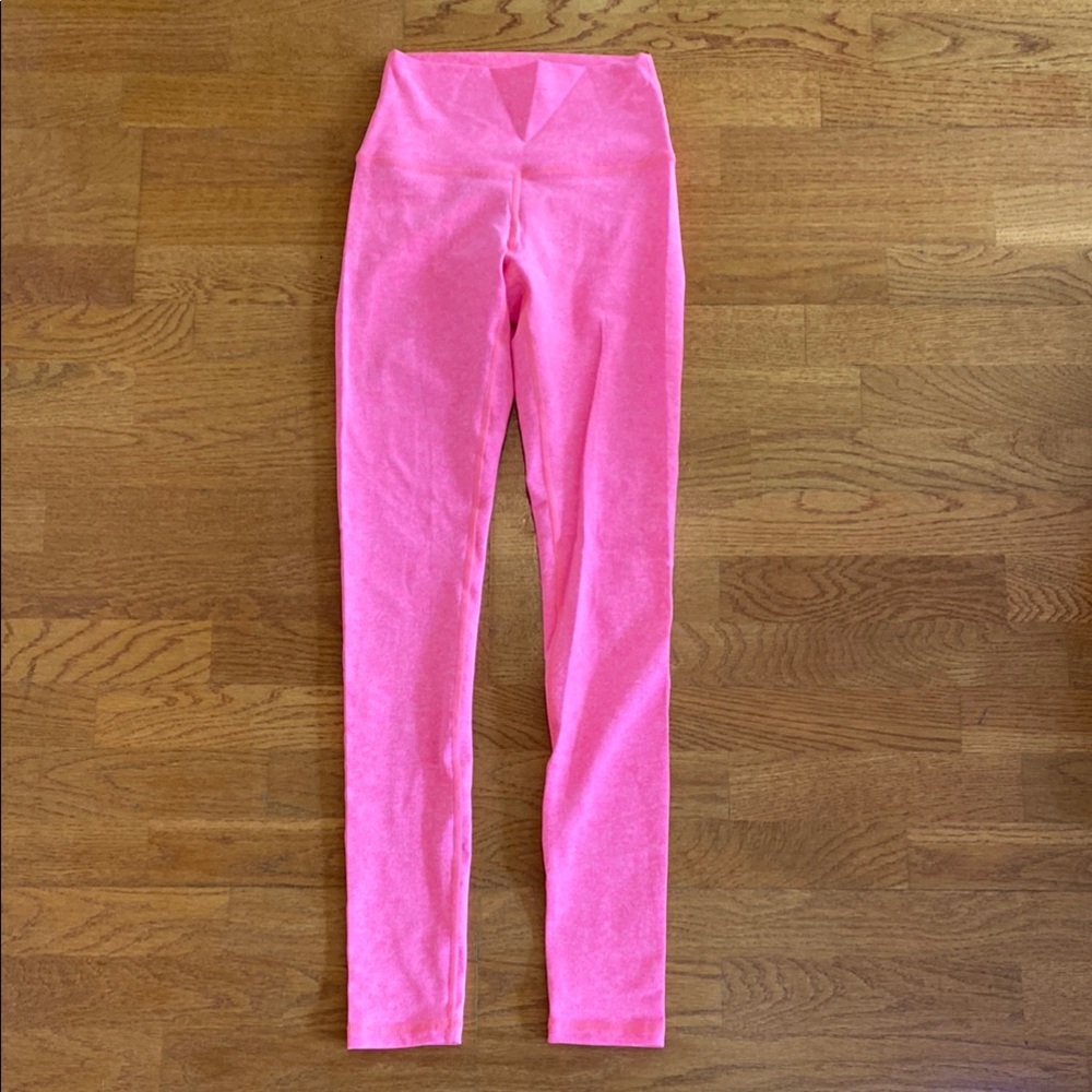 FLEO Heather Electric Pink Leggings Size XS 28” Inseam
